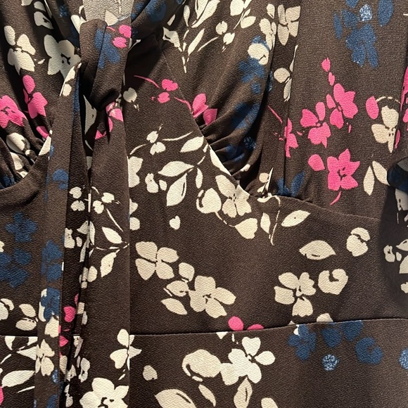 Lane Bryant brown floral long midi dress - Picture 3 of 3